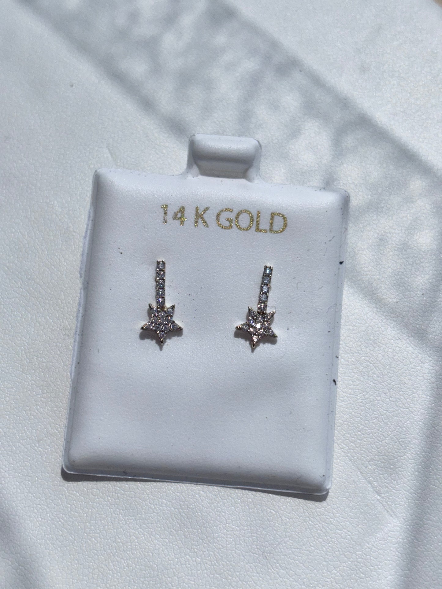 14KT GOLD Star Zirconia