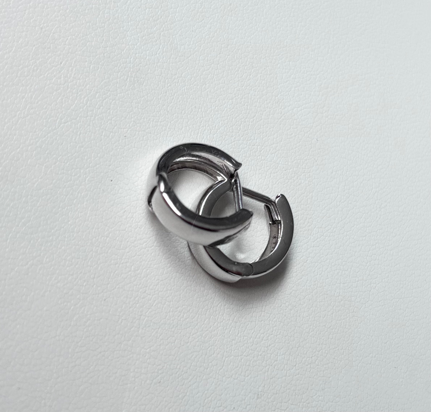 14KT White Gold Hoops