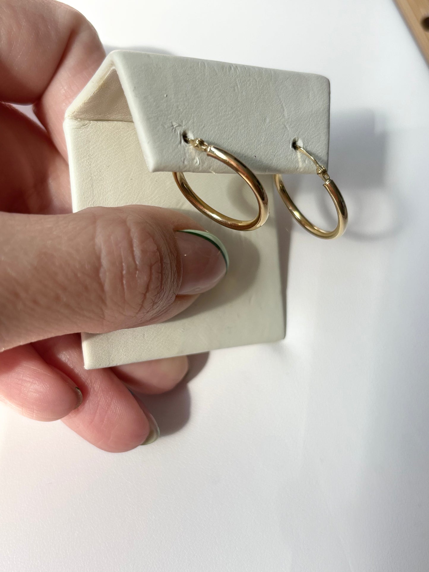 14KT GOLD thin Hoops