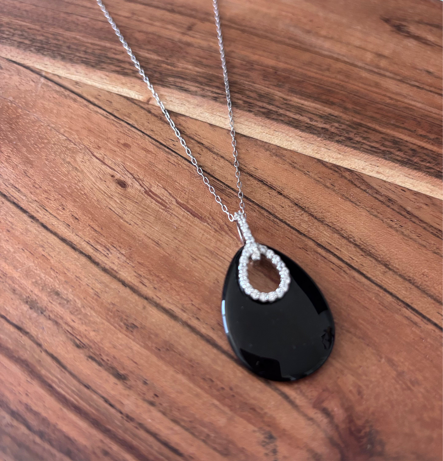 Sterling Silver Black Ceramic