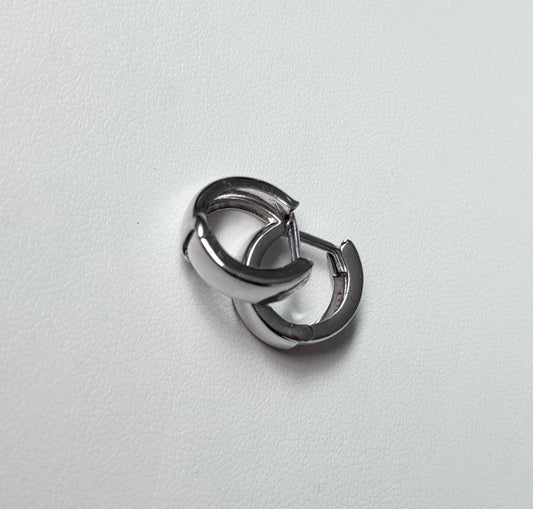 14KT White Gold Hoops