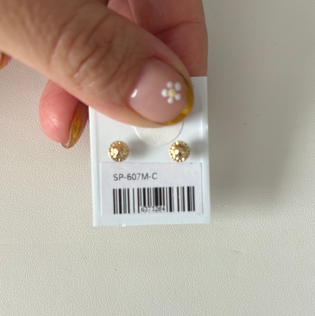 14KT Gold Clover Flower Green Studs