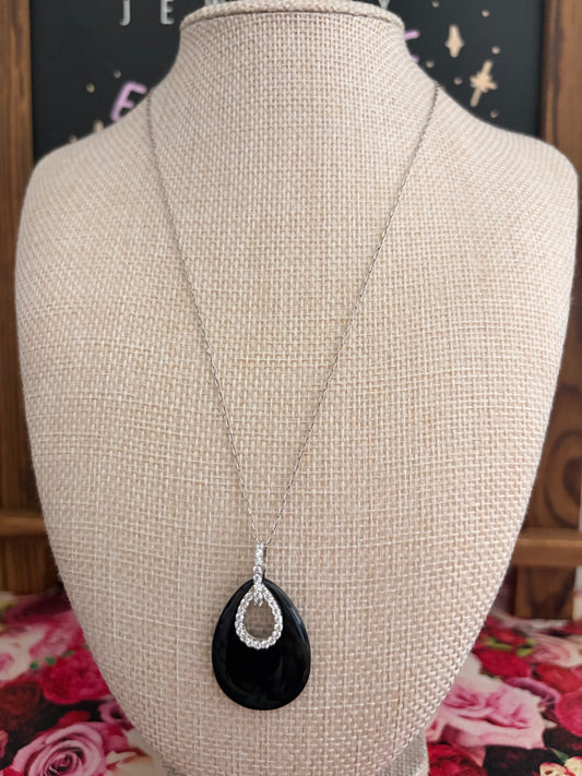 black teardrop pendant