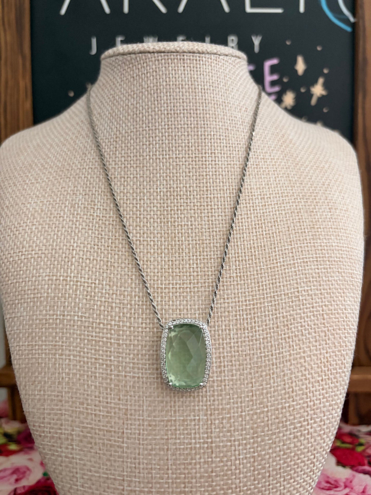 green gemstone pendant